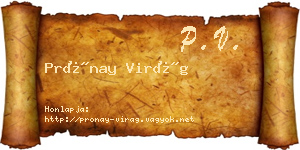 Prónay Virág névjegykártya